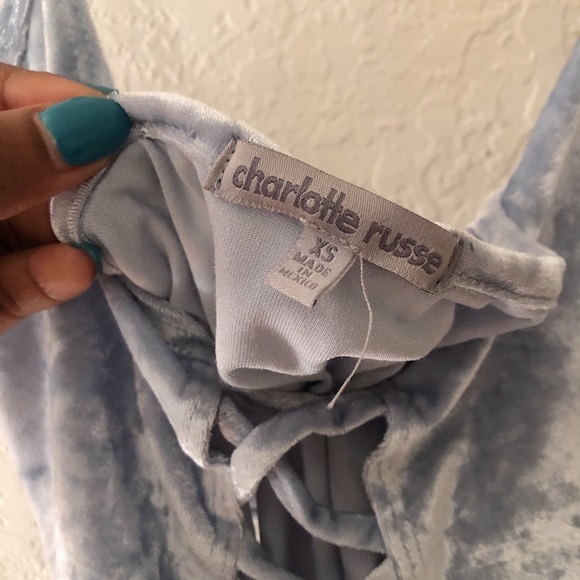 💋 Super Sexy Baby Blue Suede Body Suit (Charolette Russe) - Picture 9 of 15